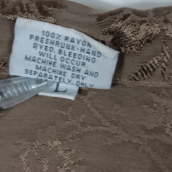 CP Shades Sausalito Vintage Brown Floral Long Sleeve Tunic Shirt Pockets Large - Picture 6 of 9